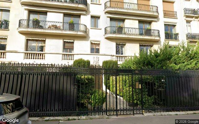 Façade : 86 avenue Foch, Paris