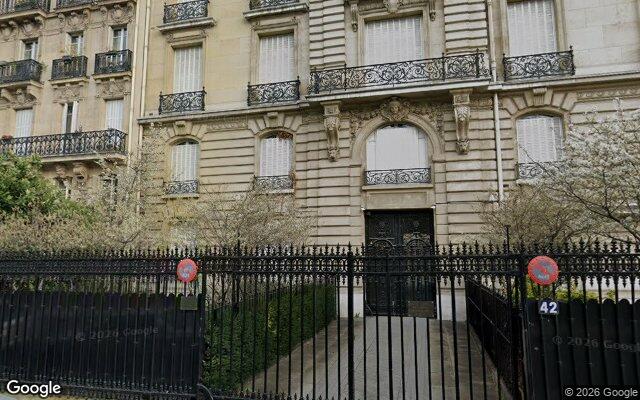 Façade : 42 avenue Foch, Paris