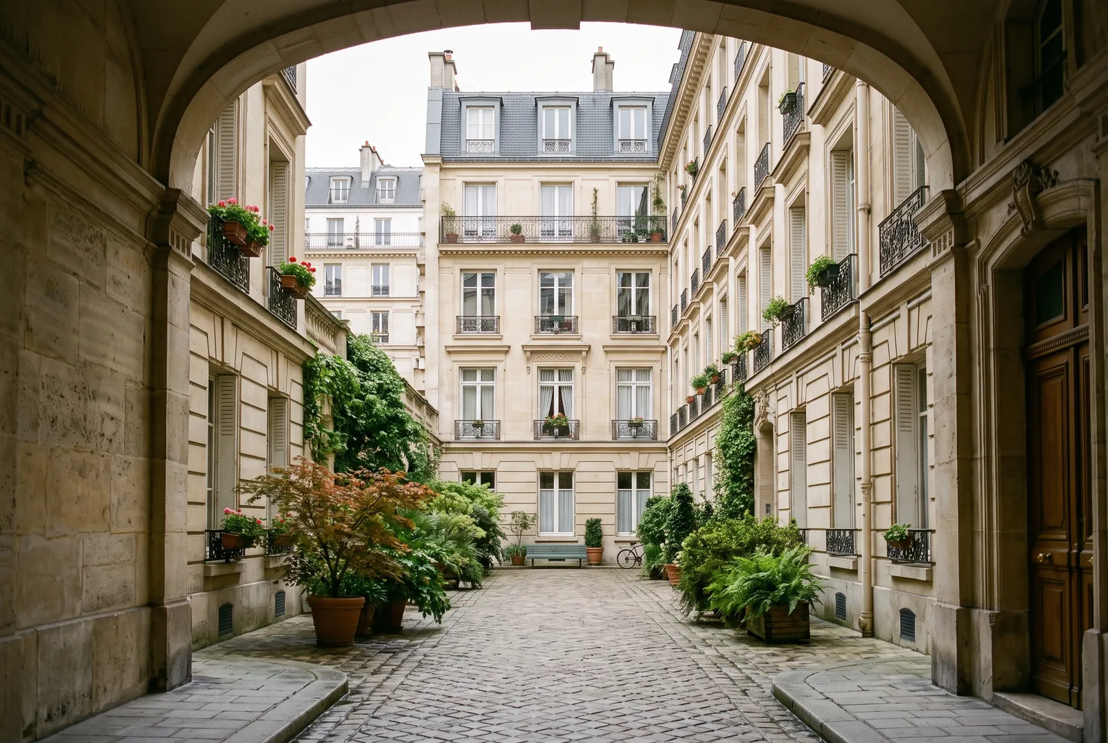 Cour intérieure d'un immeuble à Paris